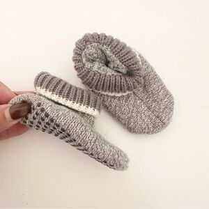 Unbranded Cozy Gray Knit Baby Bootie Slippers Grey 6-12M